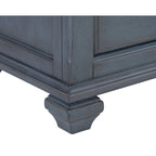 Cómoda de madera de pana azul de 9 cajones