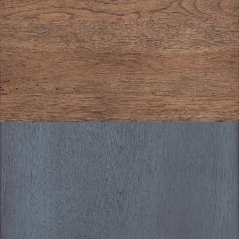 Cómoda de madera de pana azul de 9 cajones