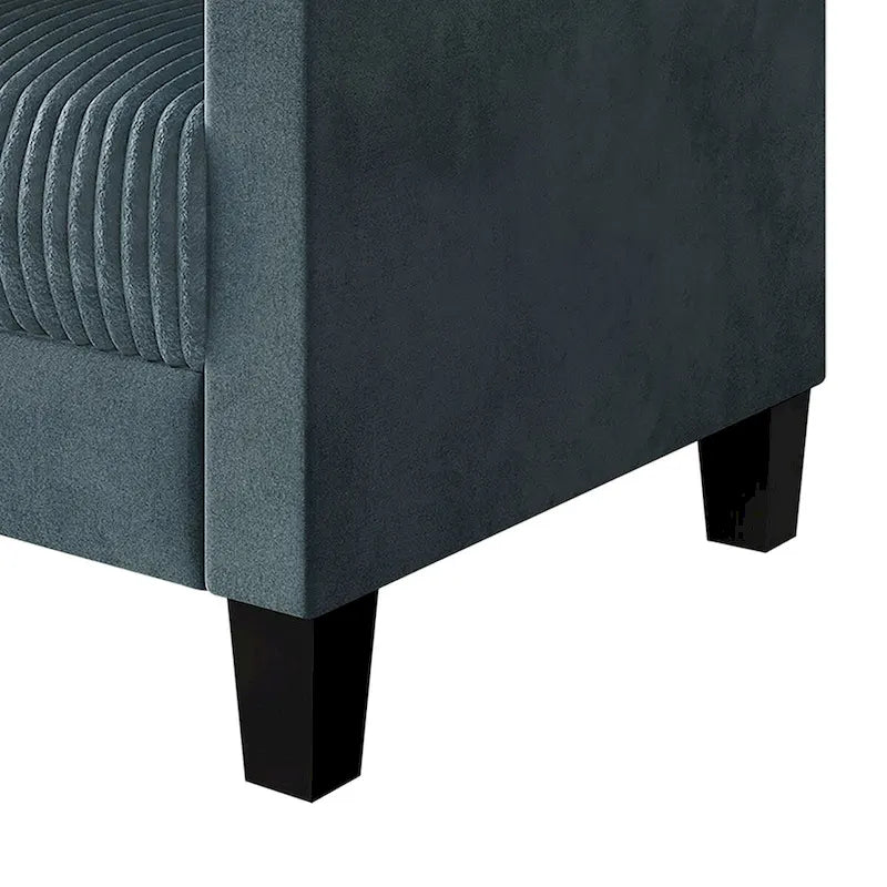 Sofá de dos plazas de pana, 2 asientos — Gris / Champaña / Marrón / Azul claro / Negro / Rojo