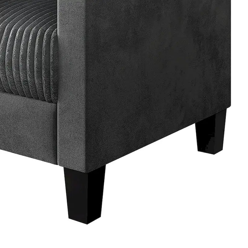 Sofá de dos plazas de pana, 2 asientos — Gris / Champaña / Marrón / Azul claro / Negro / Rojo