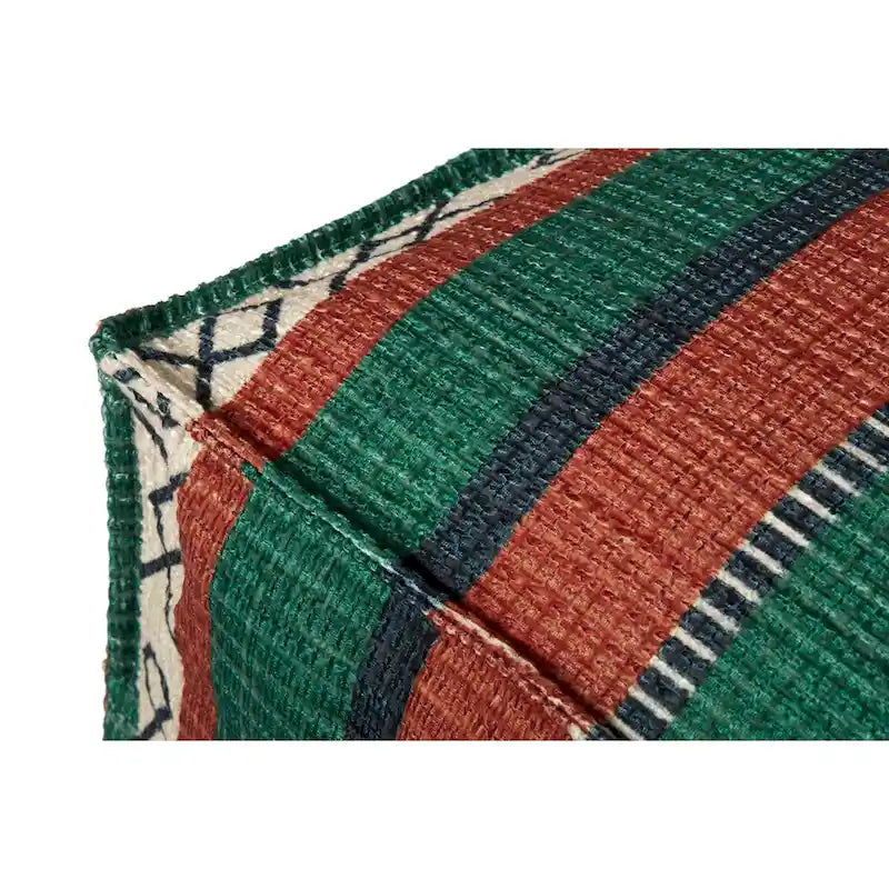 Puf de suelo bohemio a rayas Fiesta, 1 asiento, 61 cm (An) x 61 cm (Pr) x 18 cm (Al)