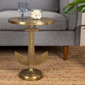 Mesa decorativa de hierro fundido dorado, 1 persona, 38 cm (largo) x 38 cm (ancho) x 48 cm (alto)
