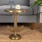 Mesa decorativa de hierro fundido dorado, 1 persona, 38 cm (largo) x 38 cm (ancho) x 48 cm (alto)