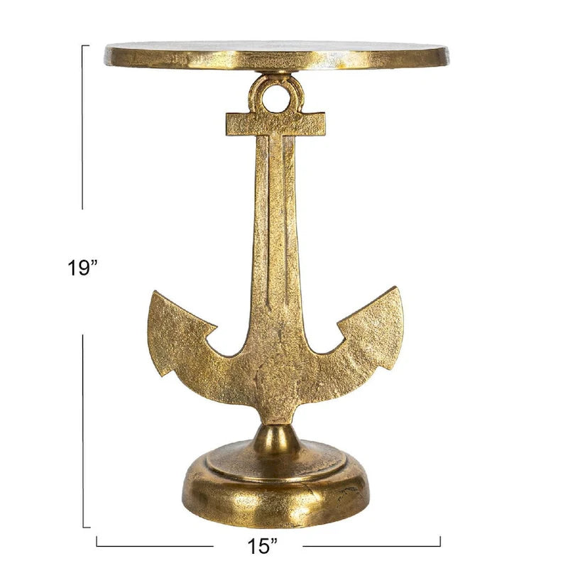Mesa decorativa de hierro fundido dorado, 1 persona, 38 cm (largo) x 38 cm (ancho) x 48 cm (alto)