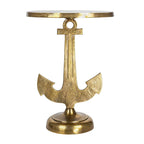 Mesa decorativa de hierro fundido dorado, 1 persona, 38 cm (largo) x 38 cm (ancho) x 48 cm (alto)