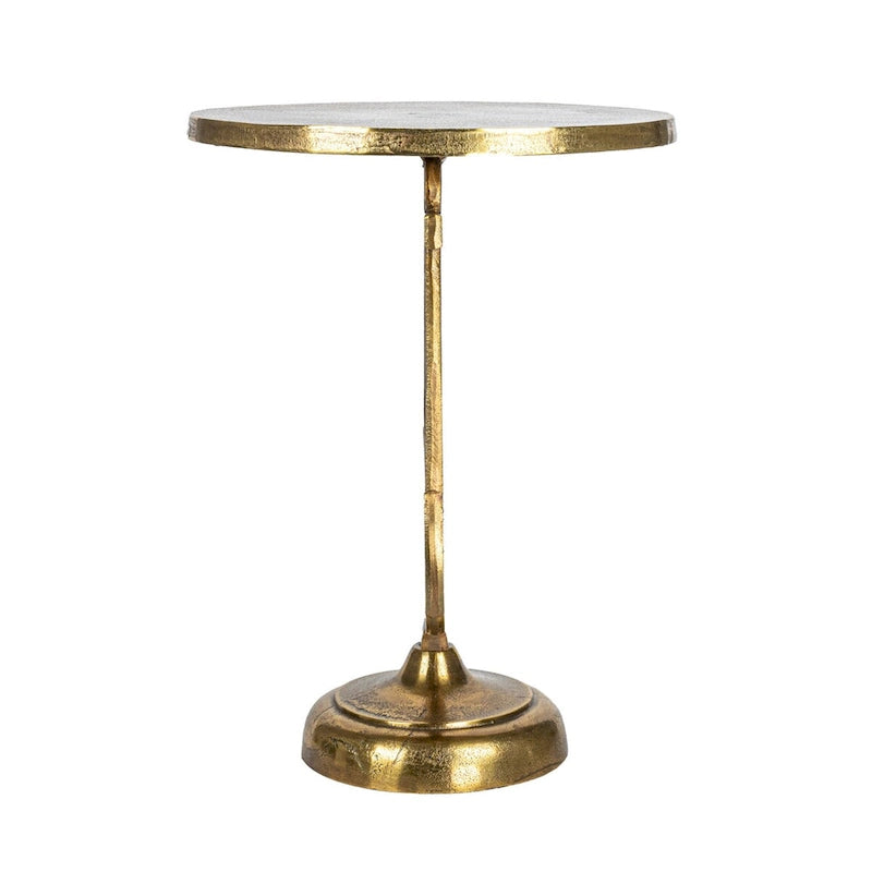 Mesa decorativa de hierro fundido dorado, 1 persona, 38 cm (largo) x 38 cm (ancho) x 48 cm (alto)