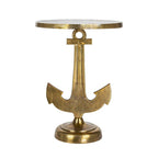 Mesa decorativa de hierro fundido dorado, 1 persona, 38 cm (largo) x 38 cm (ancho) x 48 cm (alto)