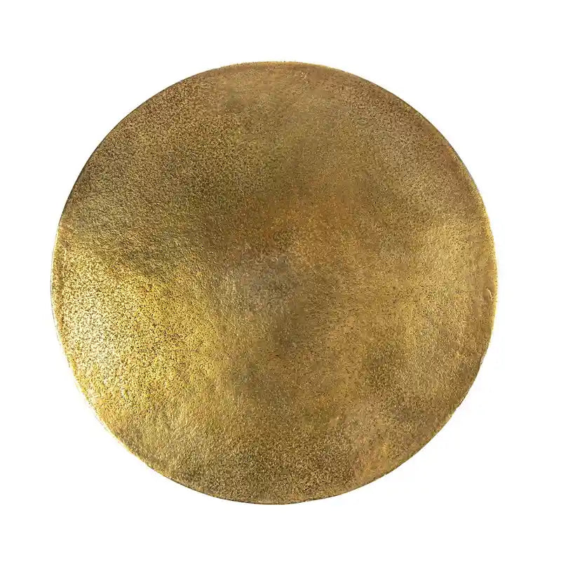 Mesa decorativa de hierro fundido dorado, 1 persona, 38 cm (largo) x 38 cm (ancho) x 48 cm (alto)