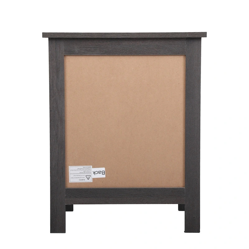 Juego de 2 mesitas de noche industriales con puerta de cristal - Marrón / Blanco / Natural / Gris