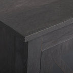 Juego de 2 mesitas de noche industriales con puerta de cristal - Marrón / Blanco / Natural / Gris
