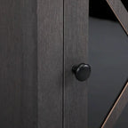 Juego de 2 mesitas de noche industriales con puerta de cristal - Marrón / Blanco / Natural / Gris