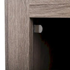 Juego de 2 mesitas de noche industriales con puerta de cristal - Marrón / Blanco / Natural / Gris