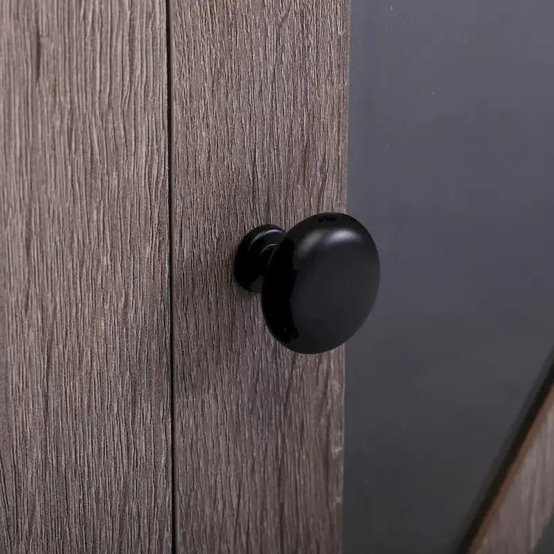 Juego de 2 mesitas de noche industriales con puerta de cristal - Marrón / Blanco / Natural / Gris