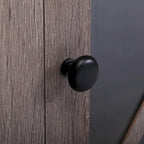 Juego de 2 mesitas de noche industriales con puerta de cristal - Marrón / Blanco / Natural / Gris