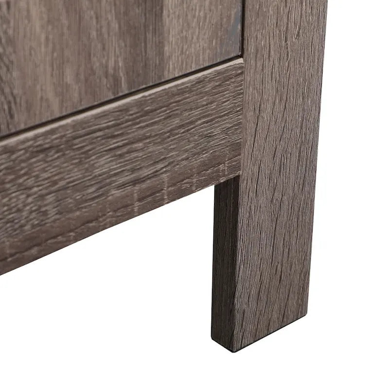 Juego de 2 mesitas de noche industriales con puerta de cristal - Marrón / Blanco / Natural / Gris