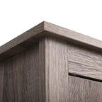Juego de 2 mesitas de noche industriales con puerta de cristal - Marrón / Blanco / Natural / Gris
