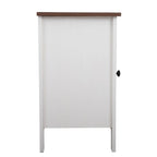 Juego de 2 mesitas de noche industriales con puerta de cristal - Marrón / Blanco / Natural / Gris