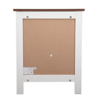Juego de 2 mesitas de noche industriales con puerta de cristal - Marrón / Blanco / Natural / Gris
