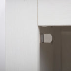 Juego de 2 mesitas de noche industriales con puerta de cristal - Marrón / Blanco / Natural / Gris