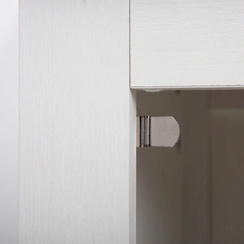 Juego de 2 mesitas de noche industriales con puerta de cristal - Marrón / Blanco / Natural / Gris
