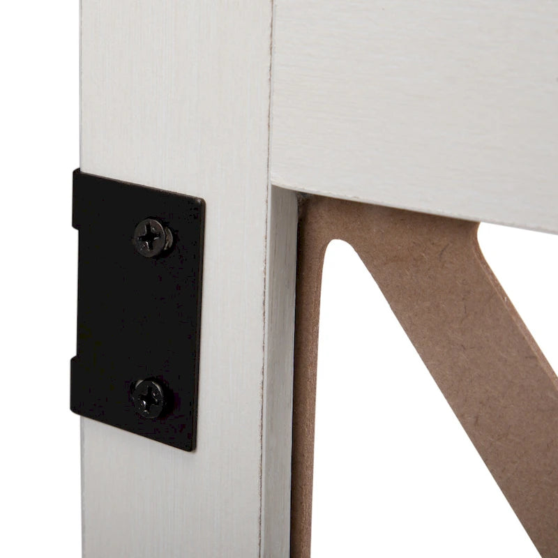 Juego de 2 mesitas de noche industriales con puerta de cristal - Marrón / Blanco / Natural / Gris