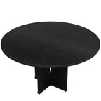 Mesa de comedor redonda con pedestal, color marrón, para 4 personas