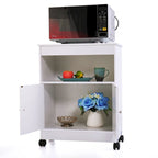Mueble de almacenamiento para microondas de cocina blanco con ruedas, 1 unidad