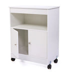 Mueble de almacenamiento para microondas de cocina blanco con ruedas, 1 unidad