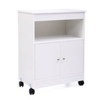 Mueble de almacenamiento para microondas de cocina blanco con ruedas, 1 unidad