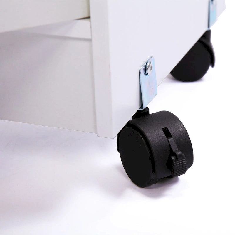 Mueble de almacenamiento para microondas de cocina blanco con ruedas, 1 unidad