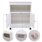 Mueble de almacenamiento para microondas de cocina blanco con ruedas, 1 unidad