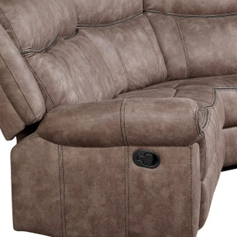 Sofá seccional reversible en forma de L Chocolate Velvet de 6 plazas
