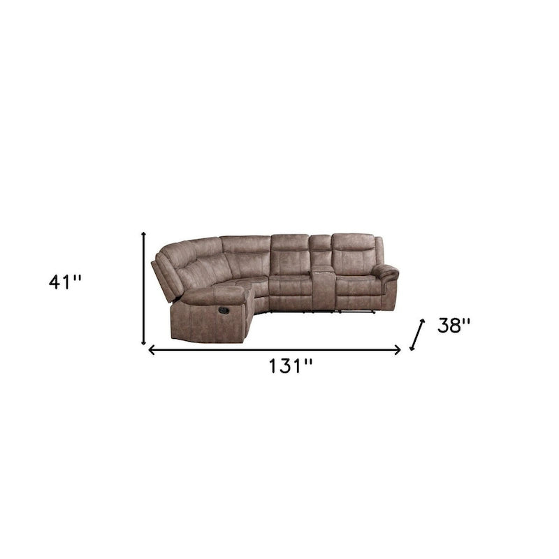 Sofá seccional reversible en forma de L Chocolate Velvet de 6 plazas