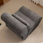 Sillón reclinable de terciopelo gris/negro/beige, asiento individual para salón, dormitorio u oficina