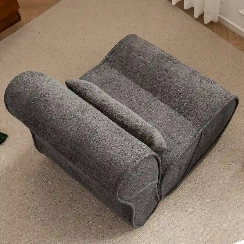 Sillón reclinable de terciopelo gris/negro/beige, asiento individual para salón, dormitorio u oficina