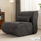 Sillón reclinable de terciopelo gris/negro/beige, asiento individual para salón, dormitorio u oficina