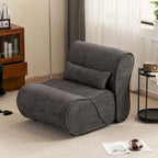 Sillón reclinable de terciopelo gris/negro/beige, asiento individual para salón, dormitorio u oficina