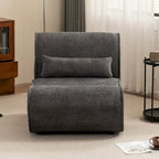 Sillón reclinable de terciopelo gris/negro/beige, asiento individual para salón, dormitorio u oficina