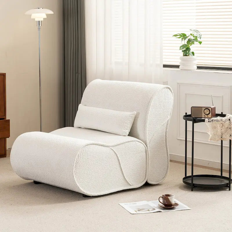 Sillón reclinable de terciopelo gris/negro/beige, asiento individual para salón, dormitorio u oficina