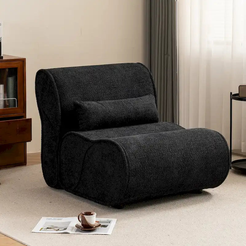 Sillón reclinable de terciopelo gris/negro/beige, asiento individual para salón, dormitorio u oficina