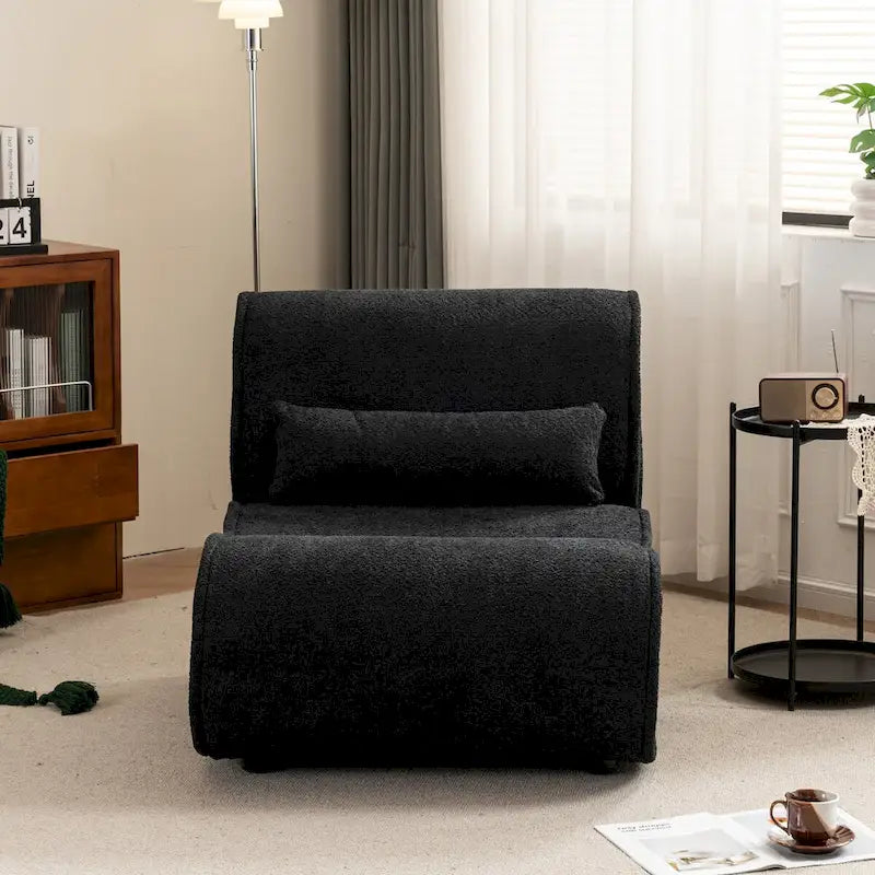 Sillón reclinable de terciopelo gris/negro/beige, asiento individual para salón, dormitorio u oficina