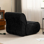 Sillón reclinable de terciopelo gris/negro/beige, asiento individual para salón, dormitorio u oficina