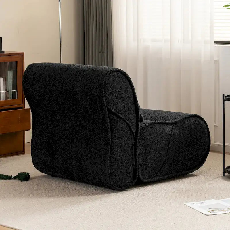 Sillón reclinable de terciopelo gris/negro/beige, asiento individual para salón, dormitorio u oficina