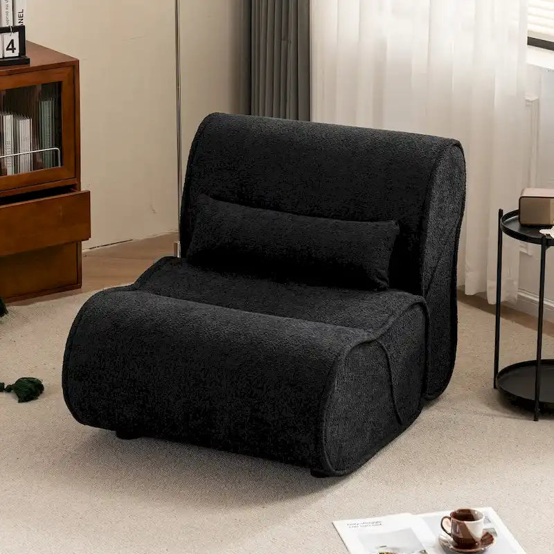 Sillón reclinable de terciopelo gris/negro/beige, asiento individual para salón, dormitorio u oficina