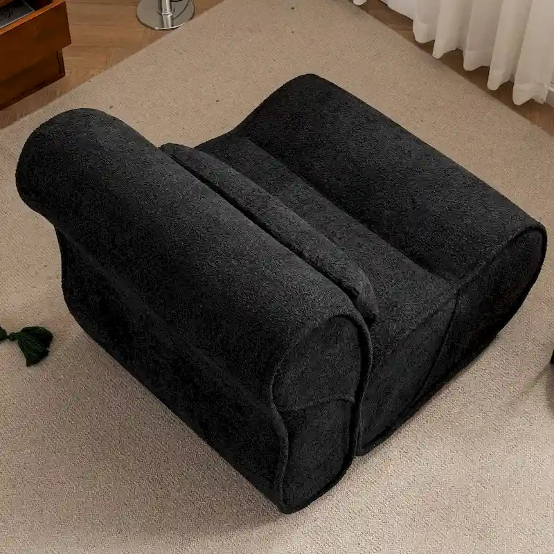Sillón reclinable de terciopelo gris/negro/beige, asiento individual para salón, dormitorio u oficina