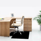 Advantagemat Black Vinyl Lipped Chair Mat for Hard Floor - 45  x 53 