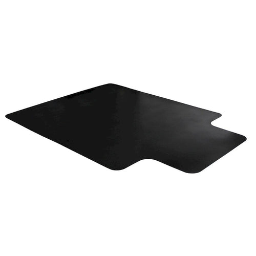 Alfombra de vinilo negra con labio para silla para suelos duros - 45" x 53" - Usuario único