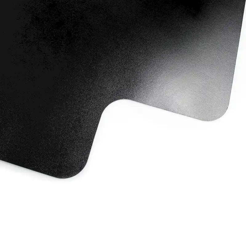 Alfombra de vinilo negra con labio para silla para suelos duros - 45" x 53" - Usuario único