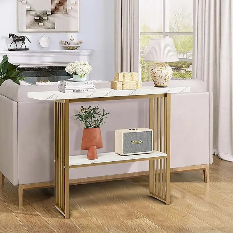 48  Living Room 2-tier Console Table Modern Entryway Hallway Table