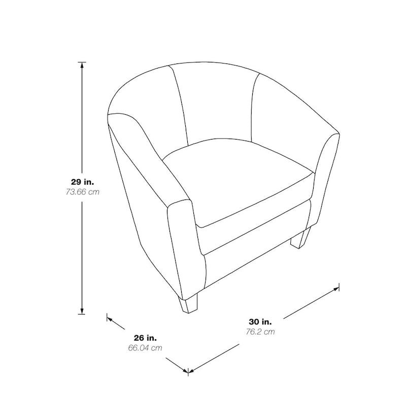 Sillón individual de mediados de siglo, Lino/Mezclilla, Patas Espresso oscuro